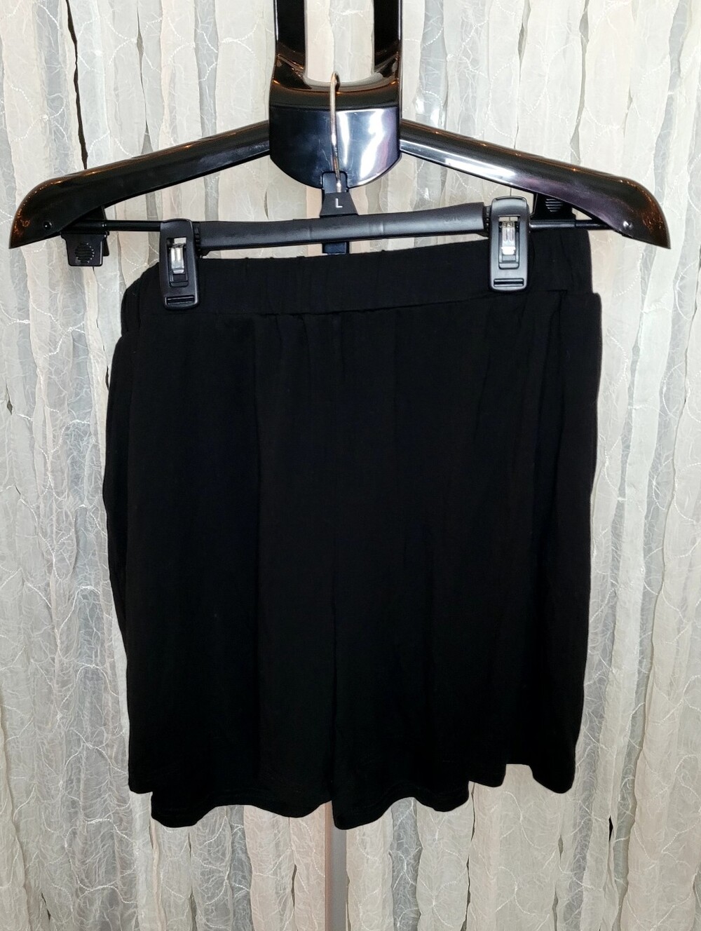 BASIC BAE Black Soft Rayon Lounge Shorts High Rise Waist Size Large L